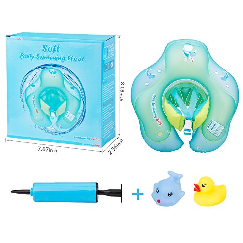 Victostar Baby Inflatable Swimming Float Ring Children Waist Float Ring Inflatable Floats with Safety Belt Swimming Pool Toys Swim Trainer for 6-30 Month (L)