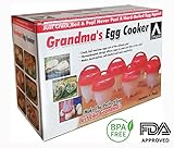 Grandma's Egg Cooker - Mess Free Hard Boiled Eggs & Soft Boiled Eggs Without The Shell - Hard Boiled Egg Whites - Egg Poaching Cups - Healthy Snack To Guide Weight Loss - Silicone BPA Free