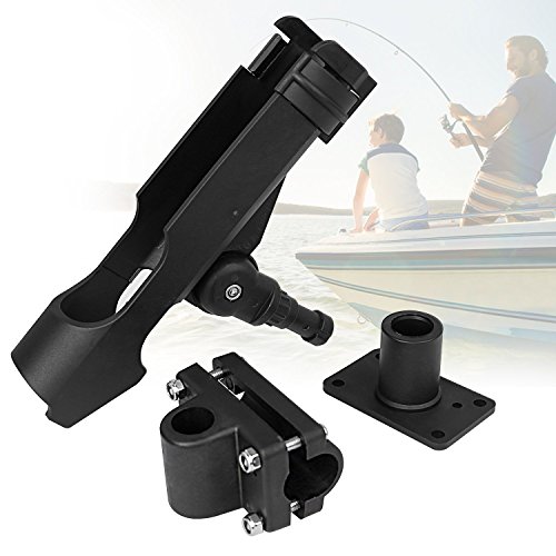 PLUSINNO Fishing Boat Rods Holder with Large Clamp Opening 360 Degree Adjustable Fishing Rod