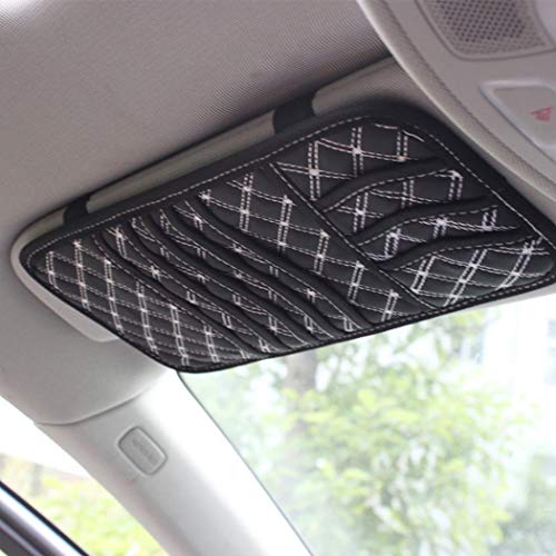 CD Case, COOFIT Portable 5 Capacity CD Wallet DVD Case Sun Visor Organizer Auto Accessories