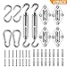 Shade Sail Hardware Kit, Awroutdoor Stainless Steel Hardware Kit for Triangle Square Rectangle Sun Shade Sail Installation for Garden Patio Lawn ,42 Pcs