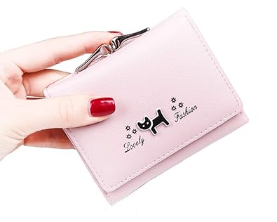 moca Lovely Cat short mini wallet Purse for Womens Girls Ladies Short Mini Small Clutch Wallet cash card coin holder purse for womens Womens Ladies Girls