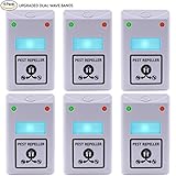 6PCS Pest Control, Koocat Ultrasonic Pest Repeller Repellent for Rodents, Rats, Mice, Squirrels, Insects, Bugs, Spiders, Cockroaches, Flies, Ants, Non-toxic, Environment-friendly, Kids & Pets safe