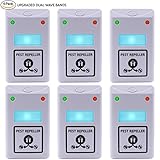 6PCS Pest Control, Koocat Ultrasonic Pest Repeller Repellent for Rodents, Rats, Mice, Squirrels, Insects, Bugs, Spiders, Cockroaches, Flies, Ants, Non-toxic, Environment-friendly, Kids & Pets safe ()