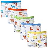 DOURA Boy's Comfortable Cotton Stretch Shorts Boxer Briefs 5 Pack Underwear (L)