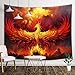 JAWO Fantasy Phoenix Bird Wall Hanging for Men, Red Anime Animal Hippie Tapestry for Bedroom, Aesthetic Cool Tapestry Beach Blanket College Dorm Home Decor (71