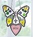 Mom Butterfly Suncatcher - Pressed Flower Glass Butterfly with Pink Mom Heart - Birthday Gifts for Mother - Gifts for Her