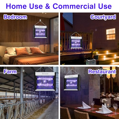 PALONE Bug Zapper, 4000V Electric Bug Zapper with Hanging Function for Indoor Outdoor, Fly Zapper with Removable Tray USB for Bedroom,Kitchen,Courtyard