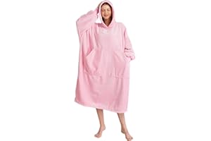 Kipswiza Blanket Hoodie - Wearable Blankets Oversized Cozy Flannel Sweatshirt Blanket as Gifts for Adult Women Men