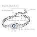 KIVN Fashion Jewelry Adjustable Bolo Evil Eye Pave CZ Cubic Zirconia Bridal Wedding Bracelets for Women(Sapphire)