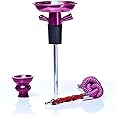 Douup Portable Bottle Hookah Stem, Hookah Shisha Set/Kit, Ceramic Shisha Bowl, Hookah Hose, Stem, Suitable for Glass Bottles, Wine, Champagne (Purple)