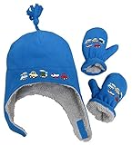 N'Ice Caps Little Boys and Baby Sherpa Lined Fleece Embroidered Hat Mitten Set (2T-4T, Royal)