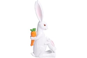 Easter Bunny Figurine, White Mother and Baby Bunny Decoration, Spring Holiday Home Decor (Off White)