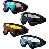 LJDJ Ski Goggles, Pack of 4 - Snowboard Motorcycle Goggles Tactical Combat Military Glasses