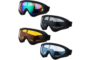 LJDJ Ski Goggles, Pack of 4 - Snowboard Motorcycle Goggles Tactical Combat Military Glasses