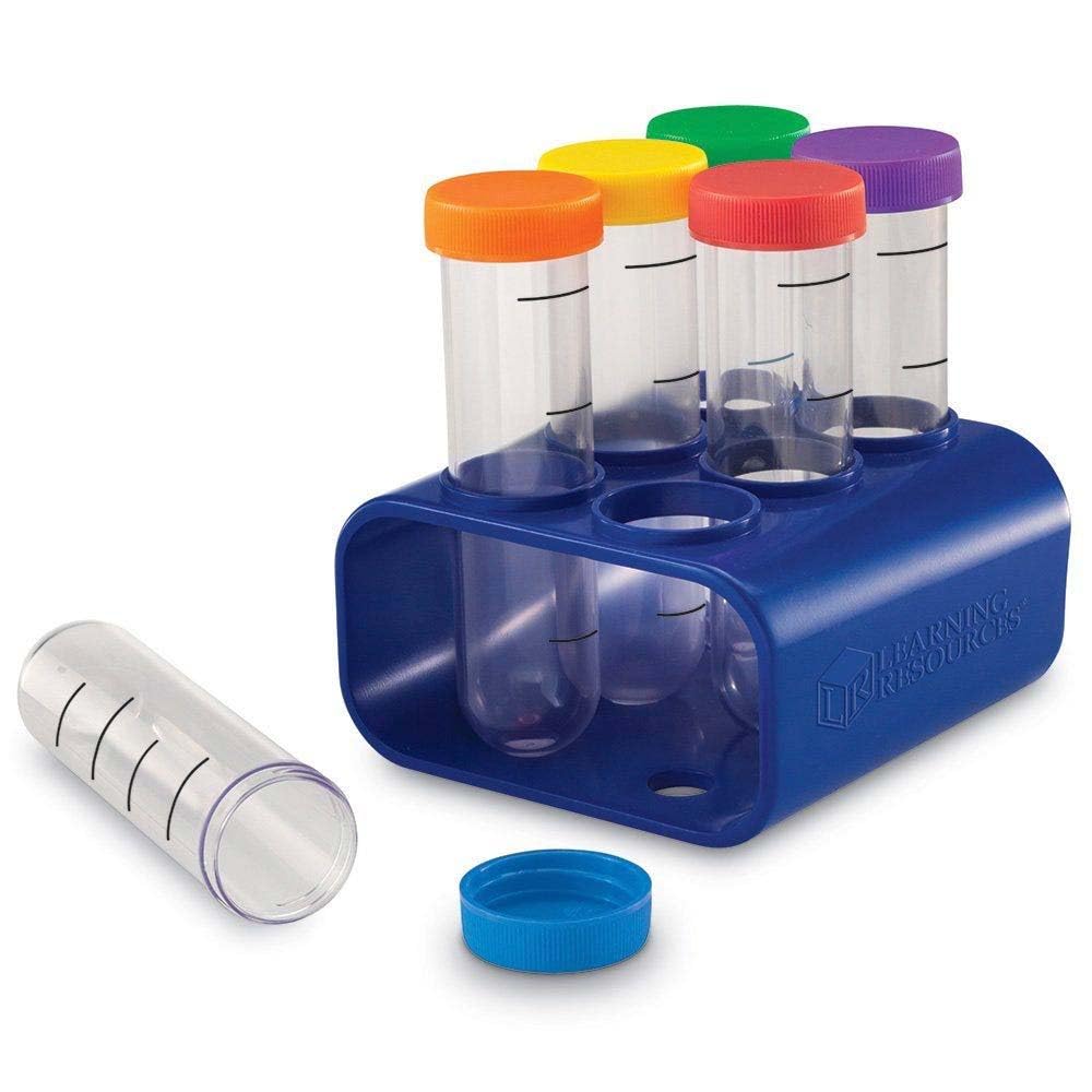 Learning Resources Primary Science Jumbo Test Tubes with Stand, Set of 6 Tubes, Ages 3+