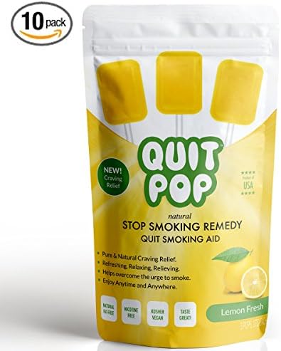 QuitPop / Natural Stop Smoking Remedy &amp; Quit Smoking Solution To Help Reduce Cravings &amp; Replace Smoking / Safe &amp; Easy Way To Quit (10 Pack, Lemon Fresh)