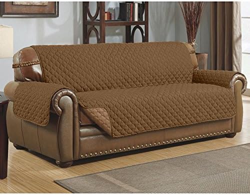 Gohunter Premium Quality Sofa Couch Cover Protector Waterproof for Pets Cat Dog Kids Slipcover Set Non-Slip Furniture Protector (Sofa/Couch:66" 75", Brown)