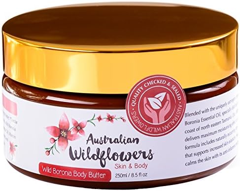 All Natural Moisturizing Body Butter with Australian Wild Boronia Essential Oil for Healthy Skin – 8.5 fl oz / 250ml