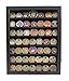 Military Challenge Coin Display Case Cabinet Rack Shadow Box Wood, (COIN46-BL)