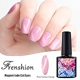 Frenshion Magnetic Cat Eye Jade Gel Polish 3D Gel Nail Polish Soak Off UV LED Pink Cotton Candy 10ml