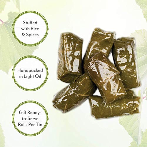 Roland Foods Canned Dolmas, Stuffed Vine Leaves with Rice and Spices