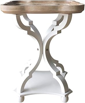 Amazon Com Round Wood Side Table Accent Couch Snack Table With