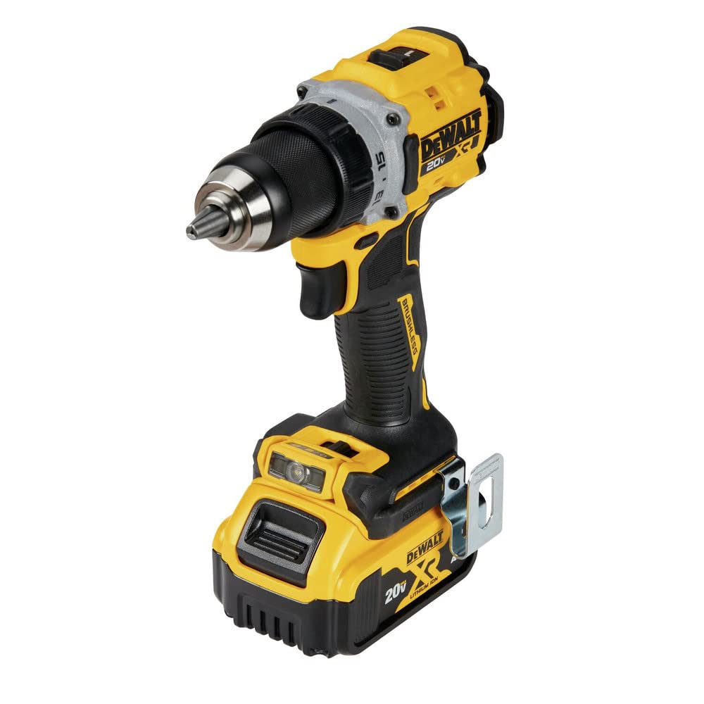 DEWALT 20V MAX* XR® Brushless Cordless 1/2 in. Drill/Driver Kit (DCD800P1), Yellow