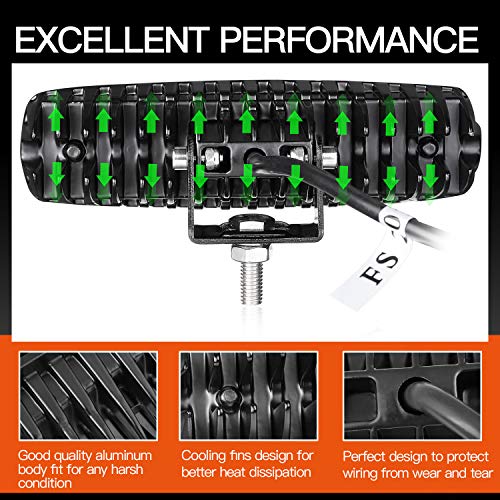 image for LED Light Bar, OFFROADTOWN 2PCS 80w 6Inch Spot LED Pods Work Light Off