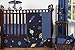 Sweet Jojo Designs 11-Piece Space Galaxy Rocket Ship, Planet, Galactic Baby Boy or Girl Bedding Crib Set Without Bumper