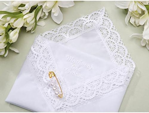 4 Wedding Party Handkerchief's Mother of the Bride the Groom and Bride and Groom