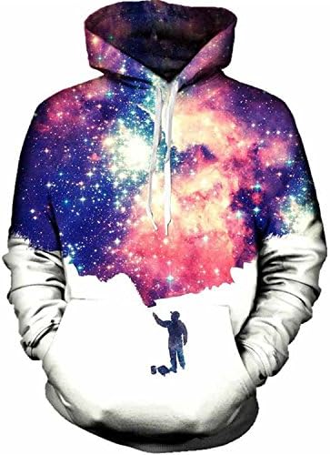 Matterin Christiao 3D Hoodies Men Space 3D Print Soft Crewneck Pocket Hooded Pullovers Fashion Tops Plus Size 5XL As Shown 5XL