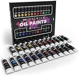 Castle Art Supplies Oil Paint Set - 24 Vibrant Colors in Tubes - Excellent Value Supplies with Beautiful Saturation and Coverage. This Set Makes it Easy and Fun to Explore Oil Painting