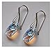 Royal Crystals 925 Sterling Silver Earrings Made with Imitation of Crystals Blue Aurora Borealis Drop Dangle Hook