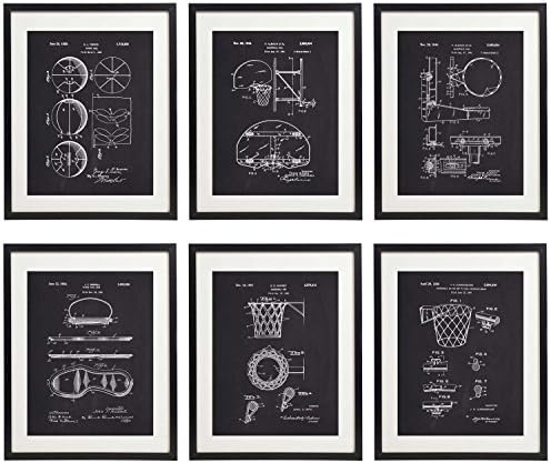Idiopix Basketball Patent Home Decor Art Print Set Of 6 Prints Unframed No.1