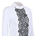 Vlent Toplook Women' s White Lace Zipper Blouse (White, XL)