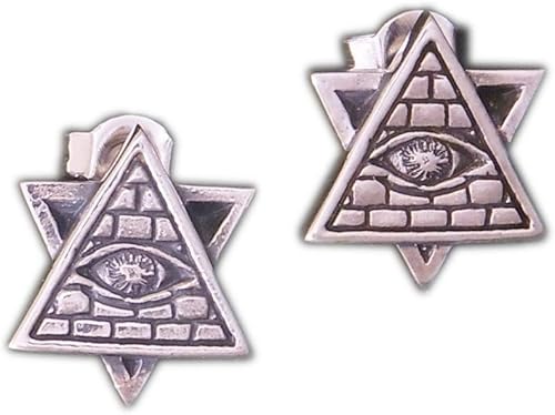 Amazon グランドガレリア ハンドメイド Grand Galleria シルバー925 六芒星 プロビデンスの目 フリーメイソン ピアス 両耳 Prc 80 ピアス 通販