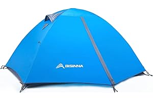 BISINNA 2/4 Person Camping Tent Lightweight Backpacking Tent Waterproof Windproof Two Doors Easy Setup Double Layer Outdoor Tents for Family Camping Hunting Hiking Mountaineering Travel