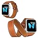 BRG Apple Watch Band 42mm, Genuine Leather Strap iWatch Band with Classic Metal Buckle for Apple Watch Series 1 Series 2 - Brown (Package Include 3 Bands, 2 Lengths for Single Tour and Double Tour)