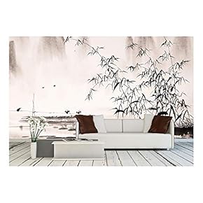 Chinese Landscape Ink Painting - Removable Wall Mural | Self-Adhesive Large Wallpaper - 66x96 inches