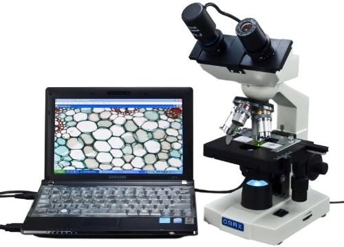 OMAX 40X-2000X Digital Lab LED Binocular Compound Microscope with Double Layer Mechanical Stage and USB Digital Camera by OMAX