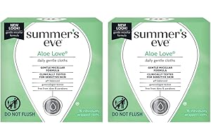 Summer's Eve Aloe Love Gentle Daily Feminine Wipes 16 Count, (Pack of 2)
