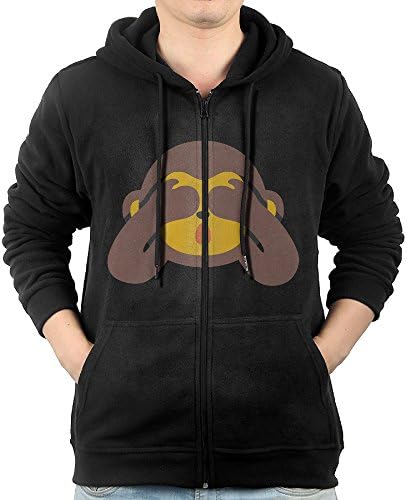 GGDDAA Mens Emoji Monkey Visor Fashion Hoodie Sweatshirt Casual Style M Black