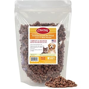 Raw Paws Pet Premium Freeze Dried Dog Food, 16-ounce - 100% Grass Fed Beef - Made in the USA, Grain Free Diet Raw Paws Pet Premium Freeze Dried Dog Food, 16-ounce - 100% Grass Fed Beef - Made in the USA, Grain Free Diet