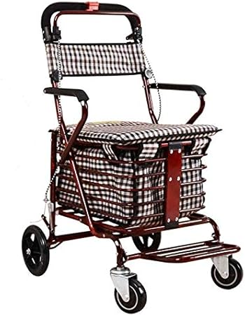 Amazon シルバーカート 老人用 折りたたみ式 シルバーカーショッピングカー 階段移動簡単 歩行車 お年寄り シルバーカー 長寿お祝い 運動会 老人車 買い物 キャリー 高齢者ショッピングカー 老人用 押し車 ステップあり ブラウン ノーブランド品 シルバーカー