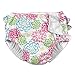 Ruffle Snap Reusable Absorbent Swimsuit Diaper-White Zinnia-18mo