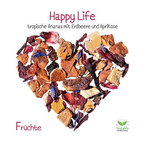 TeaLaVie - tropische Ananas Erdbeere Aprikose (100g) Happy Life - Früchtetee lose - warm & kalt – Bild 3
