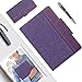 Toplive Portfolio Case Padfolio, Executive Business Document Organizer with Letter Size Clipboard, Business Card Holder, Tablet Sleeve, for Business School Office Conference, Purple