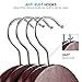 Zober Solid Cherry Wood Suit Hangers -20 Pack - with Non Slip Bar and Precisely Cut Notches - 360 Degree Swivel Chrome Hook - Cherry Finish Super Sturdy and Durable Wooden Hangers