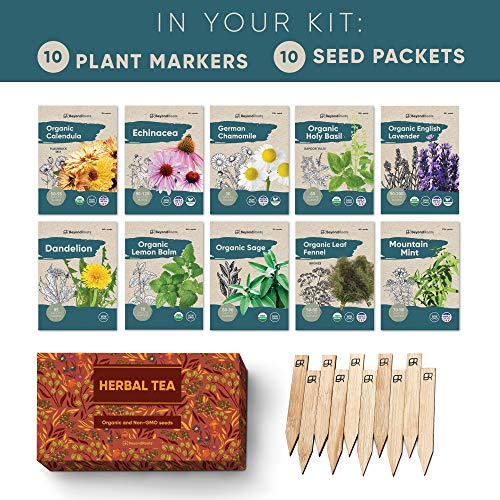 Herbal Tea Seeds Variety Pack 10 Medicinal Herbs Seed Packets